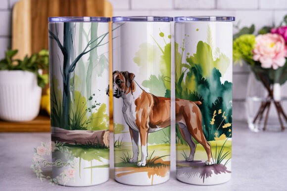 Boxer Dog Watercolor Forest Tumbler Wrap Review