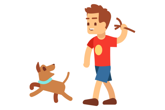 Boy Throw Stick to Dog Embroidery Design Review