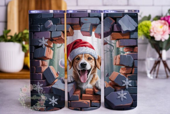 Christmas Dog Brick Wall Tumbler Wrap Review