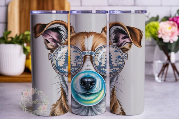 Corgi Dog Bubblegum Tumbler Wrap PNG
