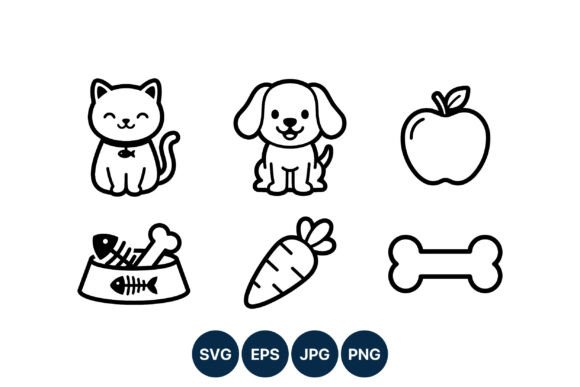Cute Cat Dog Food Apple Carrot Icons Review