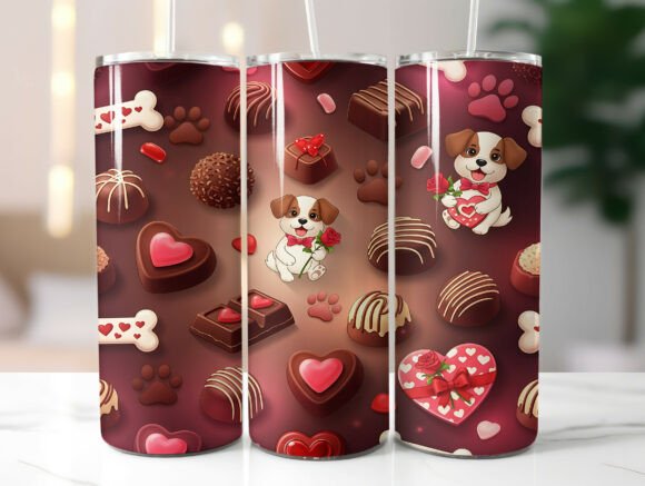Cute Dog Chocolate Heart Tumbler Wrap Review