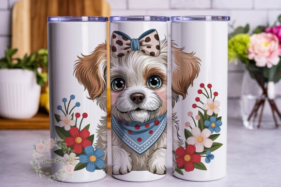 Cute Dog Floral 20oz Tumbler Wrap Review