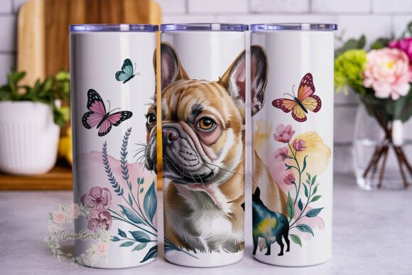 Cute Dog Floral Butterfly Tumbler Wrap Design Review