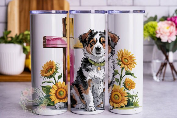 Dog Sunflower Cross Tumbler Wrap Review