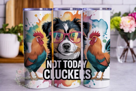 Dog with Pink Glasses Rooster Tumbler Wrap Design Review