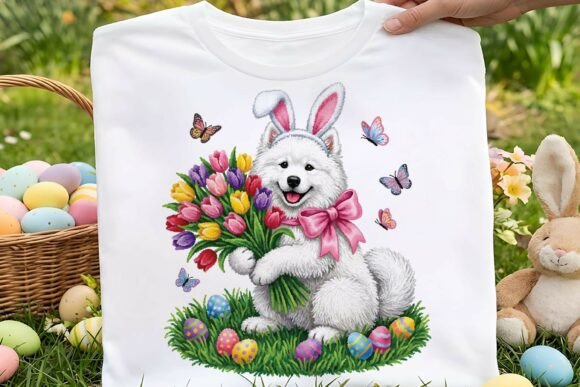Faux Yarn Cute Easter Samoyed Dog Png Review