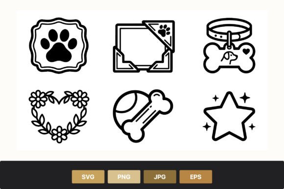 Pet Paw Print Dog Collar Bone Icons Review