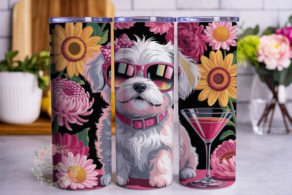Pink Floral Dog Tumbler Wrap Design Review