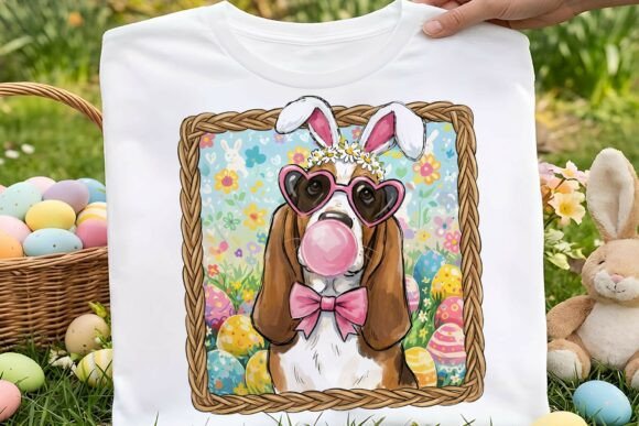 Preppy Easter Basset Hound Dog Design Review