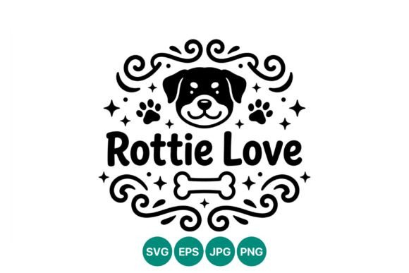Rottie Love Dog Face Vector Art Review