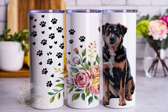 Rottweiler Dog Floral Tumbler Wrap Review