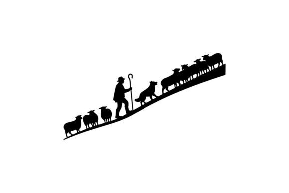 Shepherd Herding Sheep with Dog Vector I Review