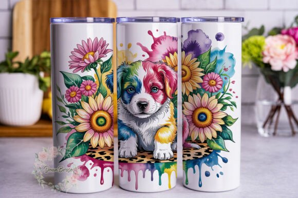 Tie-Dye Dog Sunflower Tumbler Wrap Review